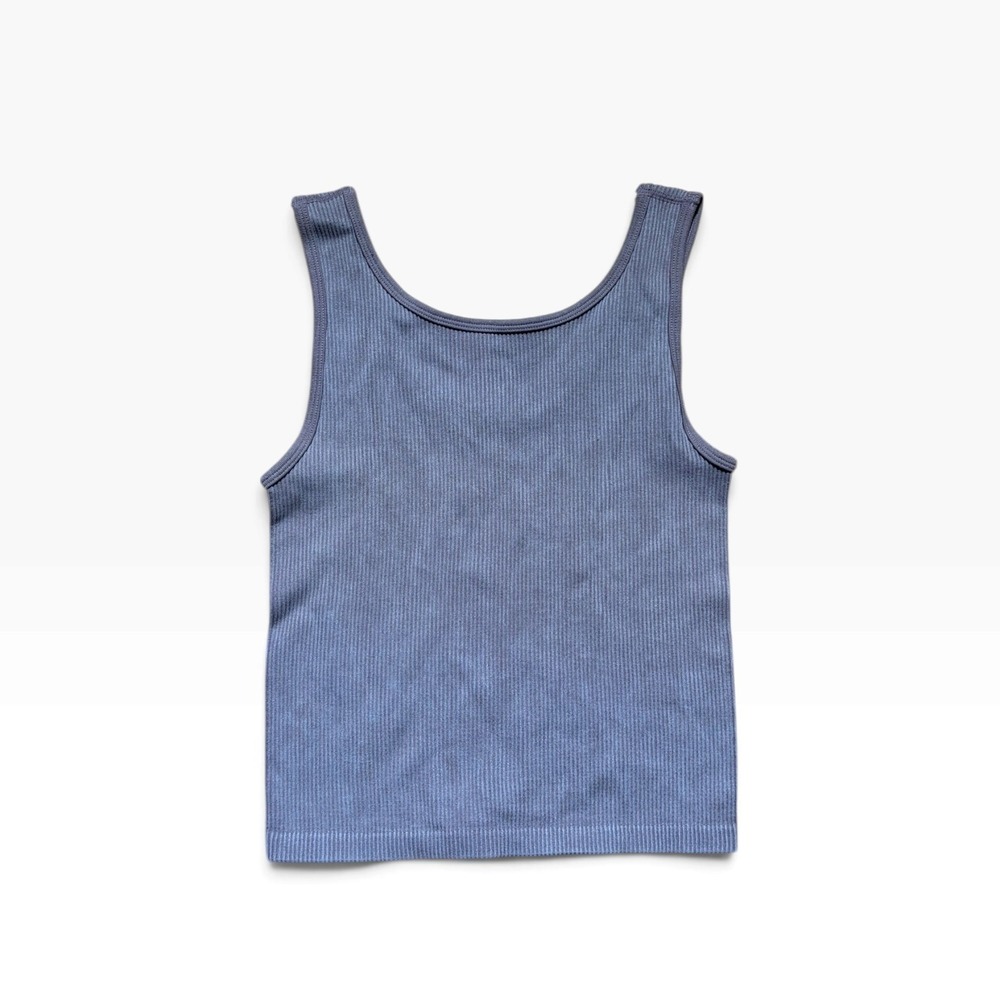 Harmony Balance Ribbed Seamless Tank Top Blue Purple Scoop Neck Small